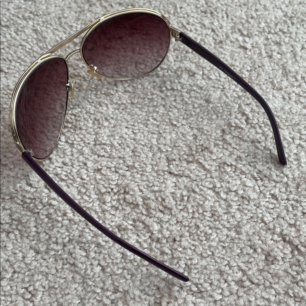Chic Purple Sunglasses with Gold Trim - Picture 5 of 5